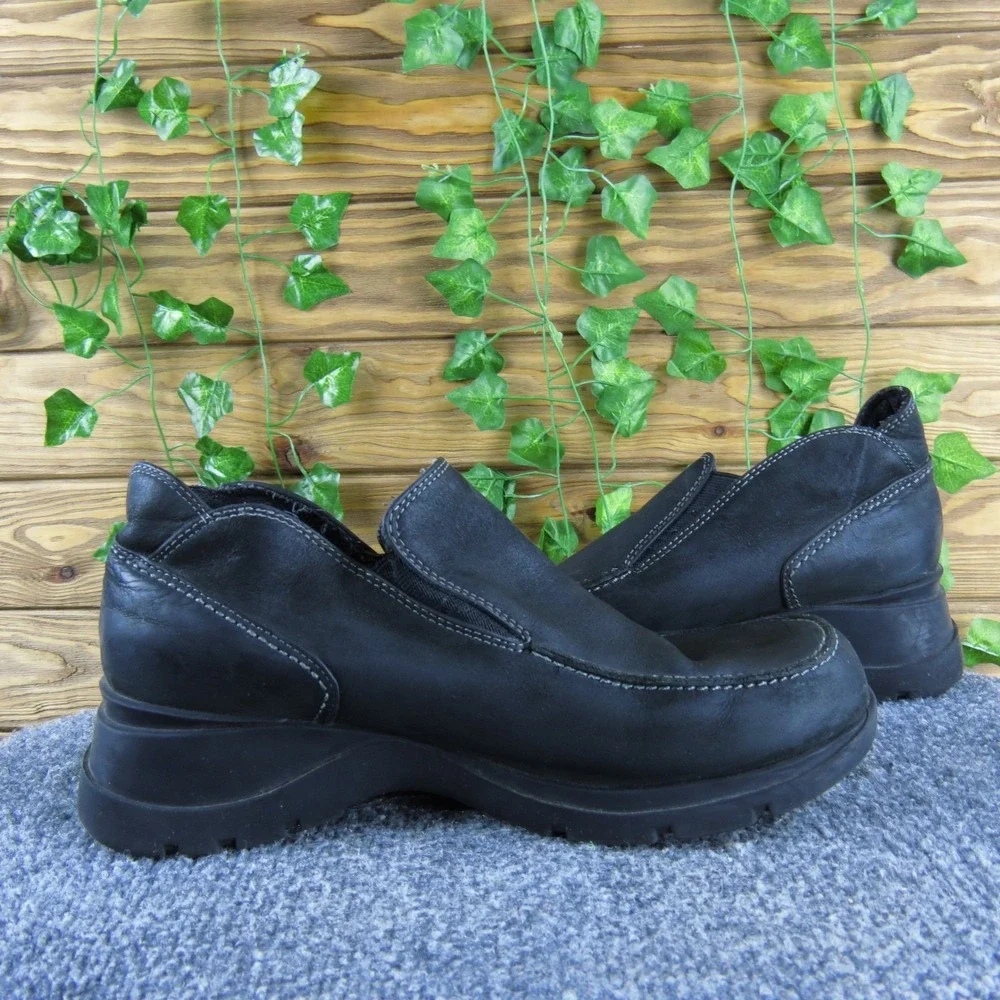 Colin Stuart Womens 9.5M Black Leather Slip-On Bootie Casual Comfortable‎ Shoes